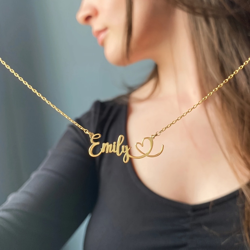 Personalized Stainless Steel Heart Tag Necklace